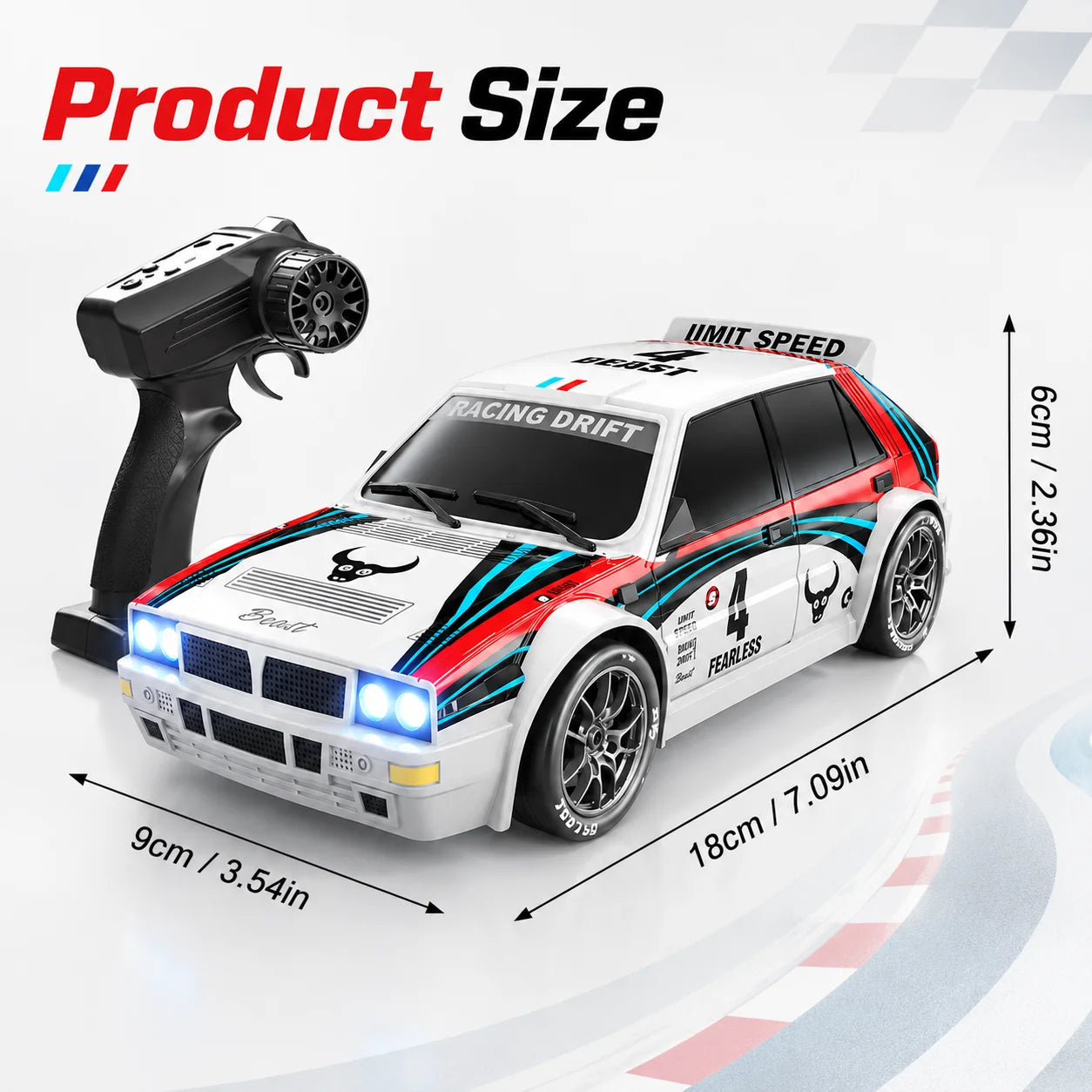 1:24 4WD RC Drift Car – 20 km/h High-Speed Remote Control Racing Car with LED Lights