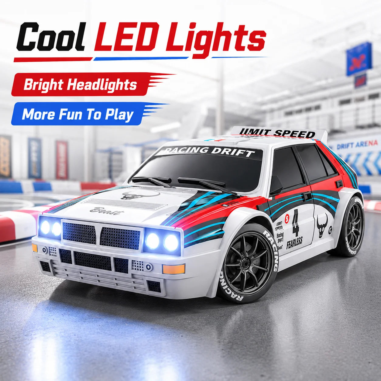 1:24 4WD RC Drift Car – 20 km/h High-Speed Remote Control Racing Car with LED Lights