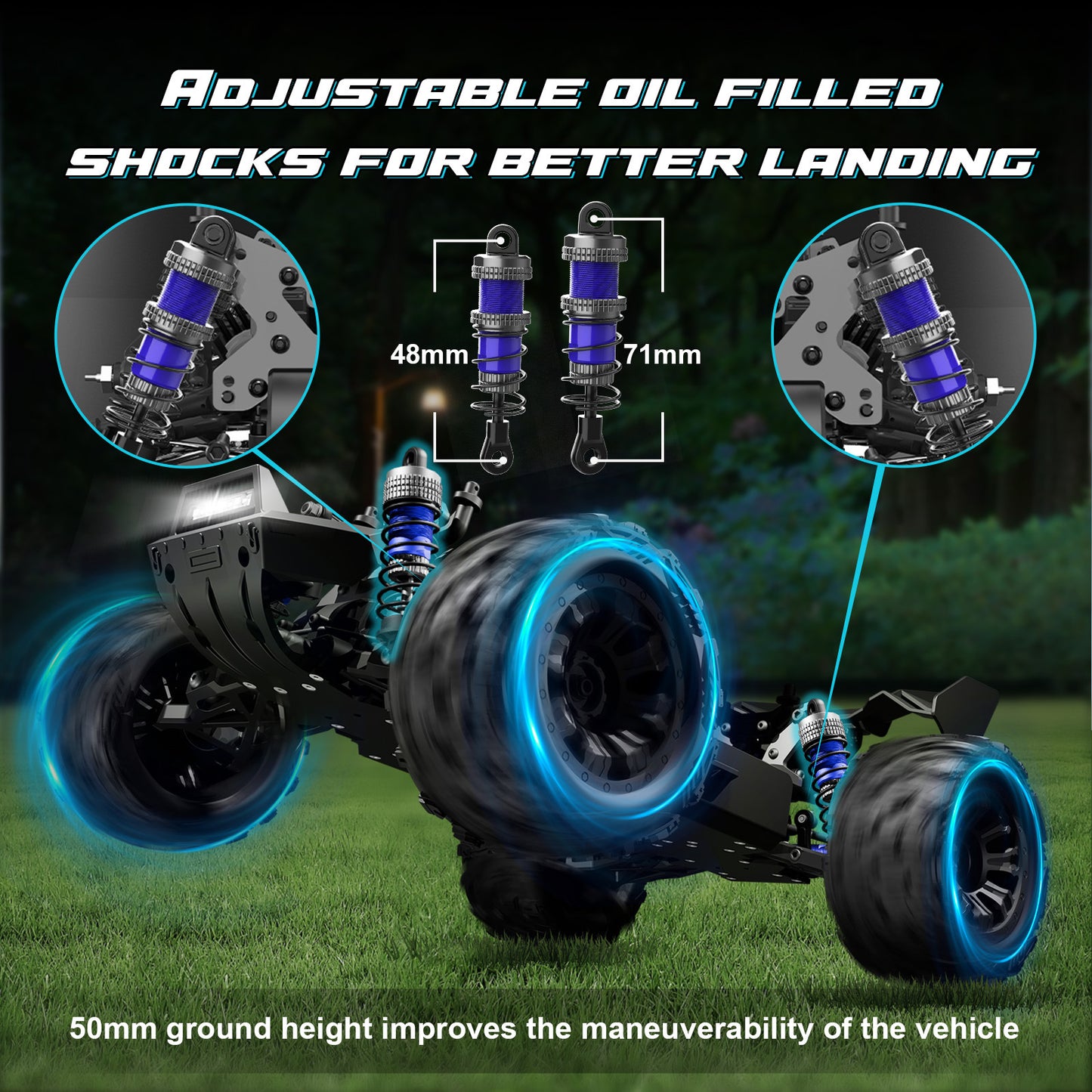 New JIUSI RC Pickup Truck, 80 km/h Brushless Off-road Intelligent Remote Control Monster Truck Toy Racing Car.