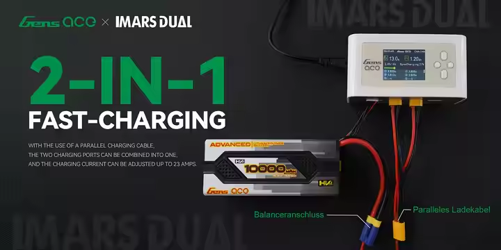 Gens Ace IMARS D300 G-Tech Series Smart Dual LiPo Battery Charger 16A AC 300W DC 700W