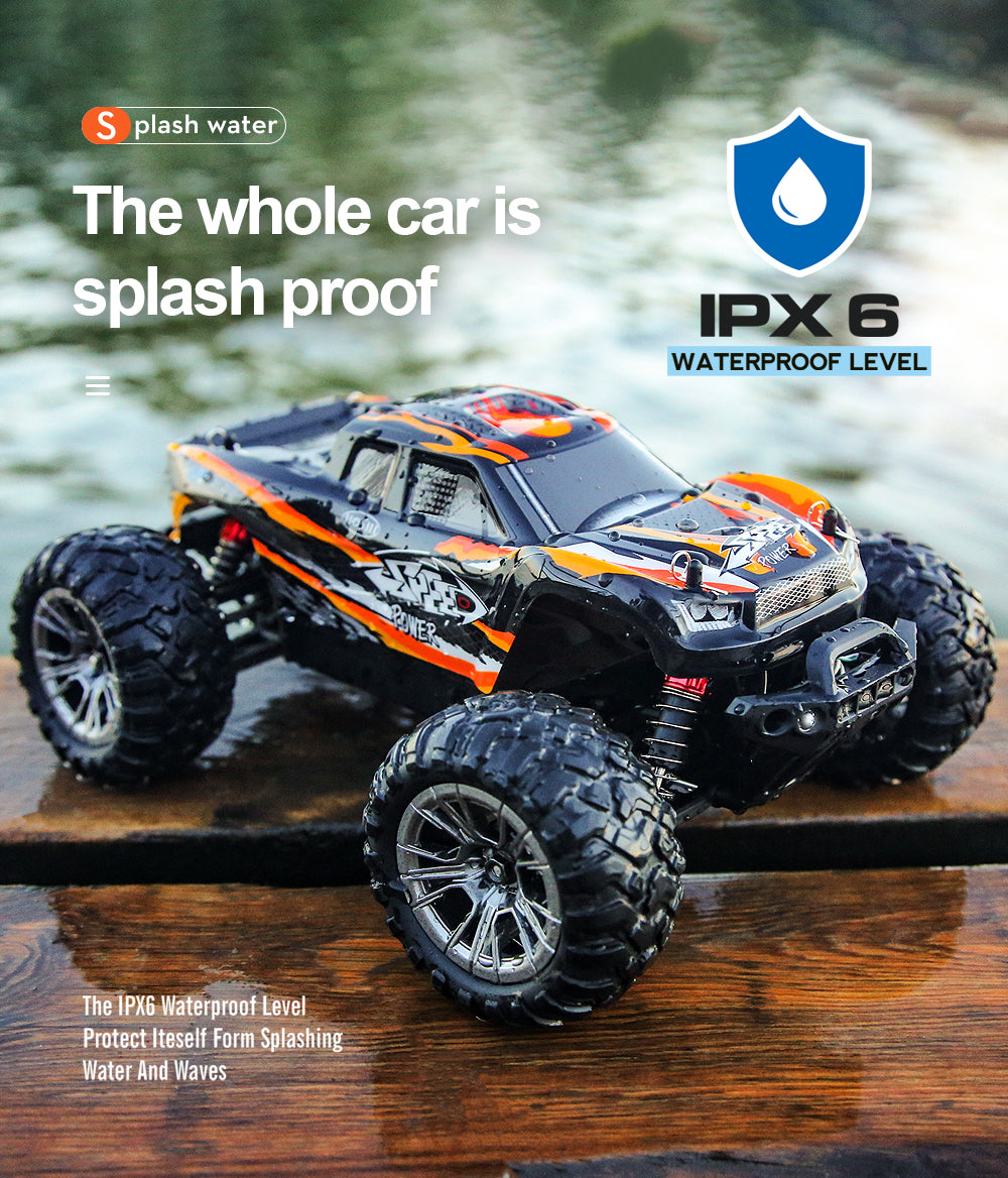 NEWEST HOSHI N416 1/16 High Speed Truck 4WD 36KM/H Supersonic Monster Truck Off-Road Vehicle Orange Color 2XBATTERY Version