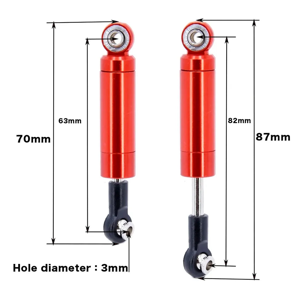 NEEBRC RC Car Shock Absorber Built in Spring 82mm Damper for 1/10 RC Crawler Traxxas TRX-4 Axial Scx10 90046 MST WPL MN Parts
