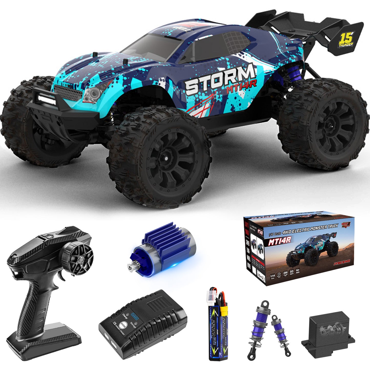 New JIUSI RC Pickup Truck, 80 km/h Brushless Off-road Intelligent Remote Control Monster Truck Toy Racing Car.