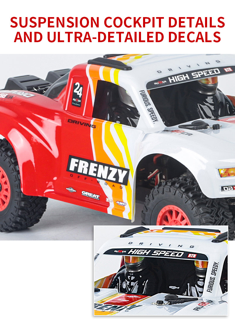 HOSHI N517B Frenzy Truck 1/12 Full Scale 4WD 70KM/H RC Car Vehicle Brushless High Speed Car Off-Road Truck RTR 2XBATTERY VERSION