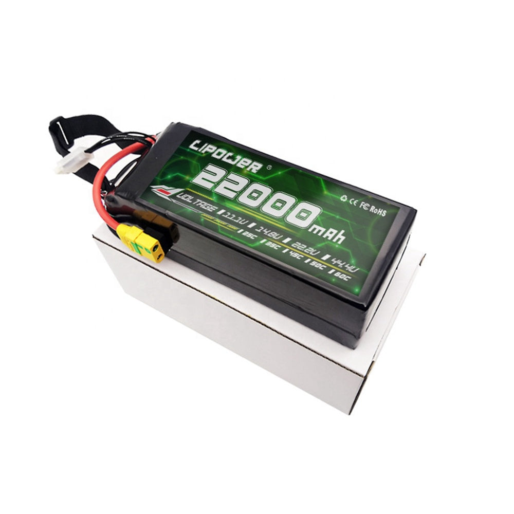 Custom Uav Aircraft Lipo 11.1v 14.8v 7.4v 22.2v 25C 15C 2s 6s 12s 14s Pouch Lithium Polymer Fpv Drone Battery 22000mAh