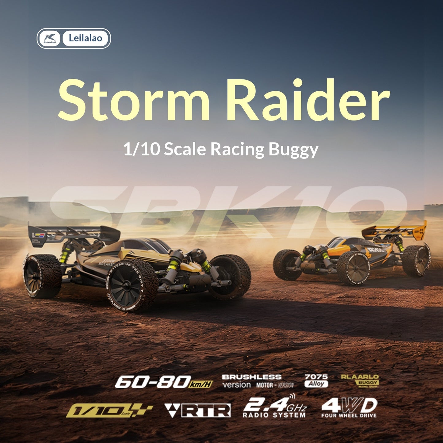Lailalo SBK10 Storm Striker 1/10 Racing Electric Brushless Motor RC Remote Control Car Four-wheel Drive Drift Plastic Indoor Use
