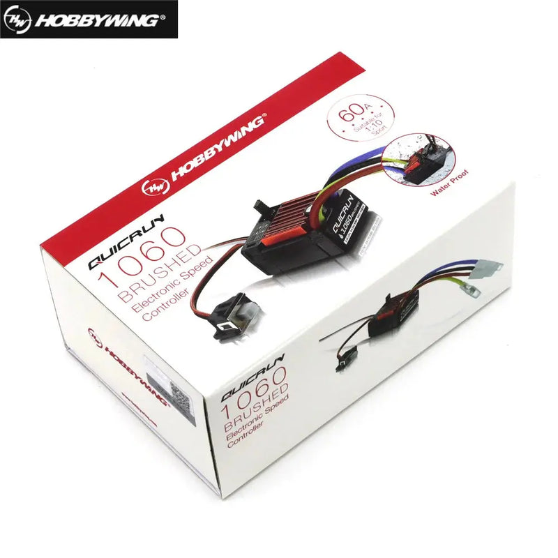 Hobbywing QuicRun 1060 60A Brushed ESC - Waterproof, 1/10 RC Car Random Recon