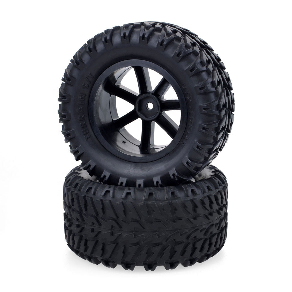 4Pcs Short Course Truck Tires Rc Car Wheels Hex Adapter 12Mm Tyre 110Mm for 1/10 Wltoys Off-Road Car Slash HPI VKAR Red