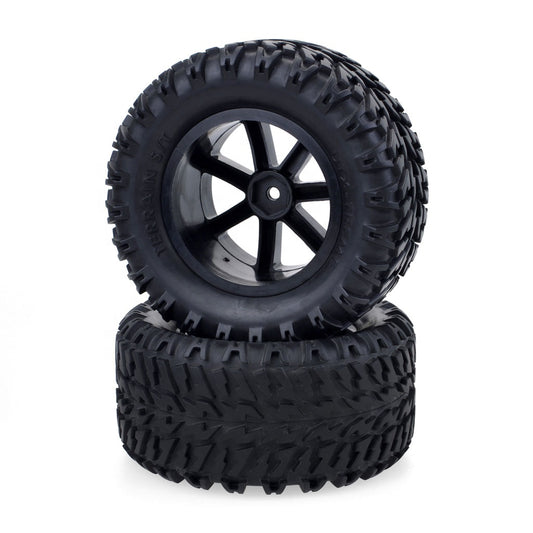 4Pcs Short Course Truck Tires Rc Car Wheels Hex Adapter 12Mm Tyre 110Mm for 1/10 Wltoys Off-Road Car Slash HPI VKAR Red