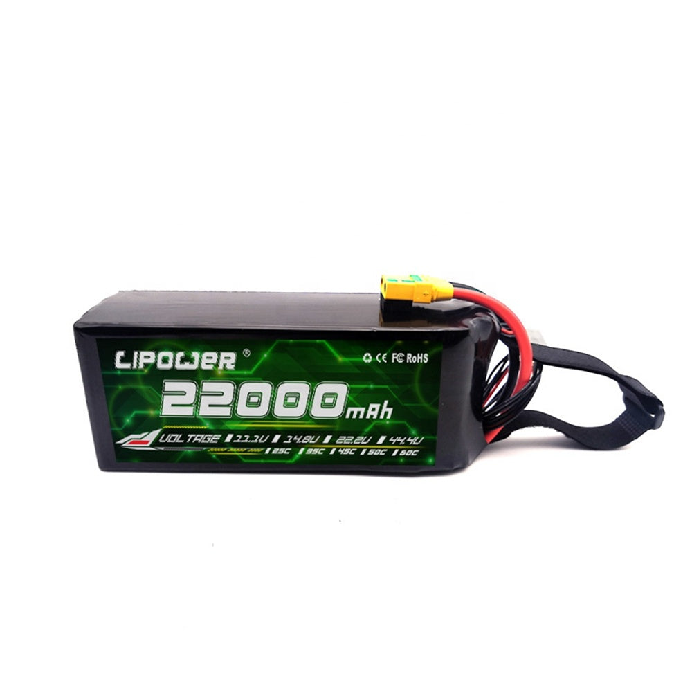 Custom Uav Aircraft Lipo 11.1v 14.8v 7.4v 22.2v 25C 15C 2s 6s 12s 14s Pouch Lithium Polymer Fpv Drone Battery 22000mAh