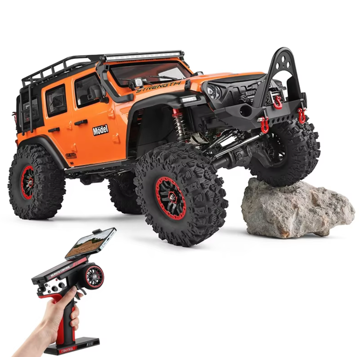 Wltoys 104010 1:10 Scale 4WD/4X4 Electric Metal Rock Crawler off Road RC Truck LED Lights 2.4G Remote Control App-Controlled