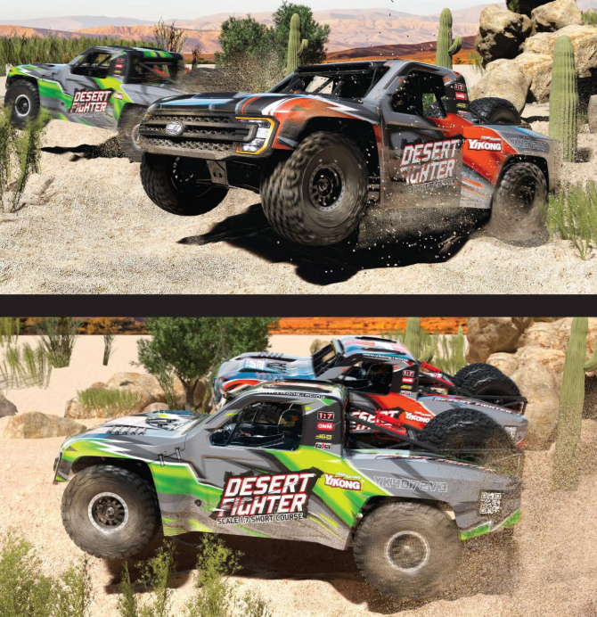 Yikong Yk4072 1/7 Df7 V3 Desert Short Truck on Road 6s Brushless 4wd Remote Control Model Toy Metal USB Cable Birthday Gift