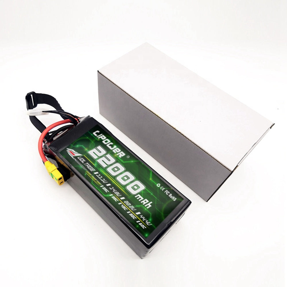 Custom Uav Aircraft Lipo 11.1v 14.8v 7.4v 22.2v 25C 15C 2s 6s 12s 14s Pouch Lithium Polymer Fpv Drone Battery 22000mAh