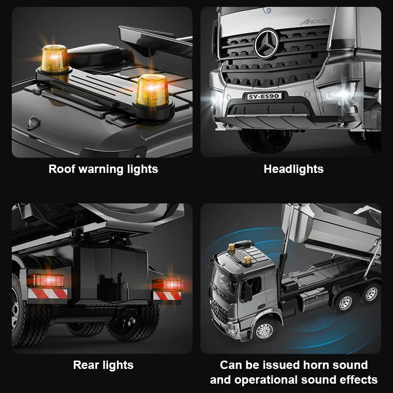 DoubleE 1:20 6Ch Rc Car Remote Control Truck Rc Dump Trucks Electric Model Simulation Engineering Vehicles E590 Kids Boys Gift