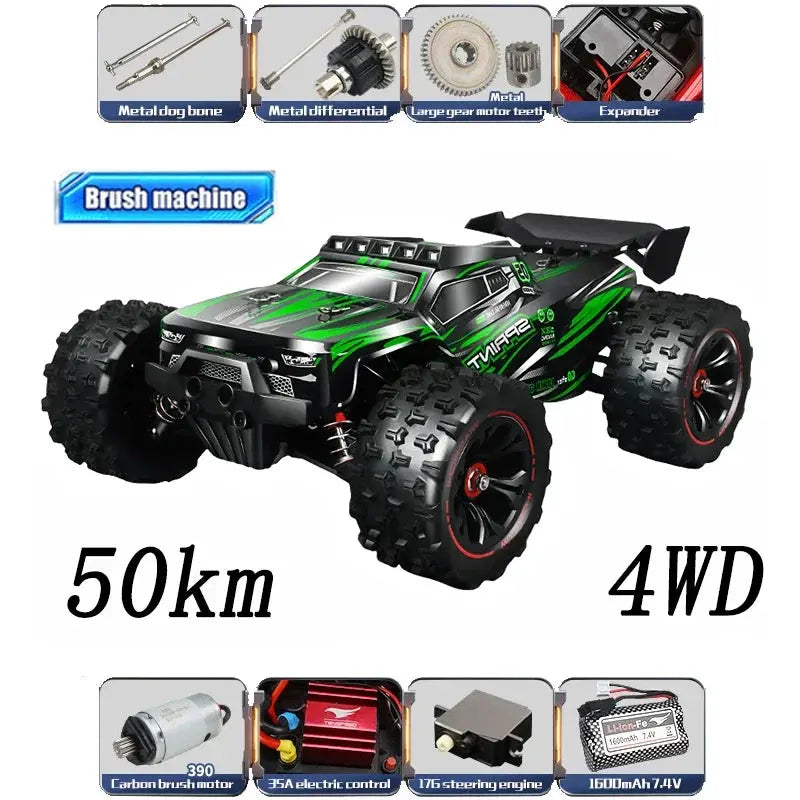 1:14 85KM/H or 50KM/H 4WD RC Car with LED Remote Control Cars High Speed Drift Monster 4x4 Truck for Kids Vs Wltoys 144001 Toys - Random Recon
