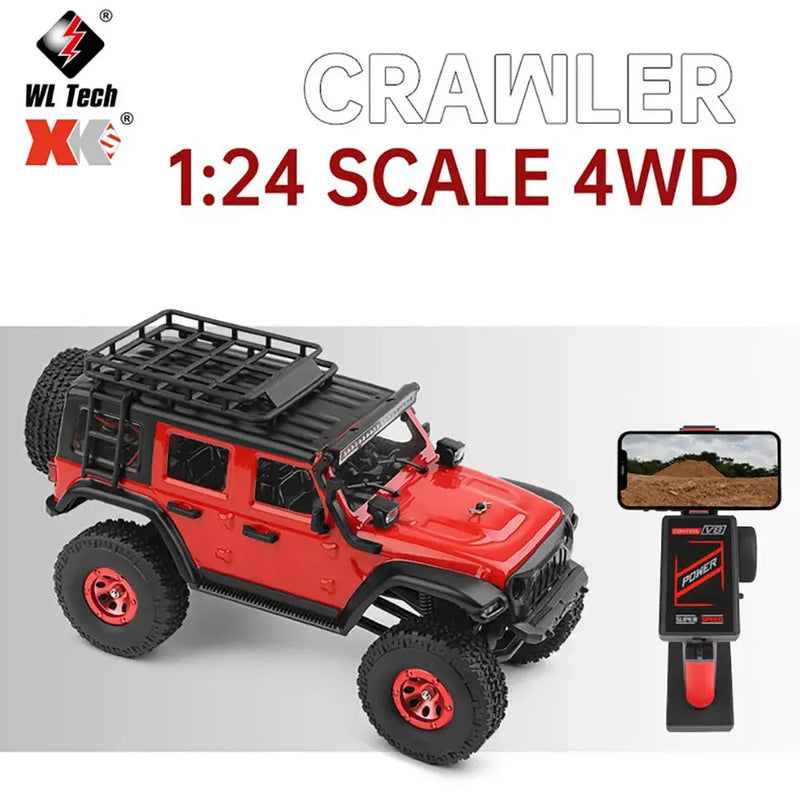 Wltoys 2428 1/24 RC Car 4WD Off-road Electric Crawler 130 Carbon Brush Motor 3KM/H Remote Control Car Toys for Boys Adults Random Recon