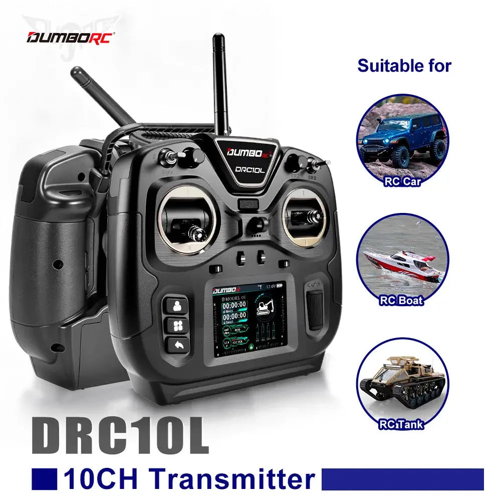 DUMBORC DRC10L 10-Channel RC Transmitter - Coach Mode, 20 Model Memory Random Recon