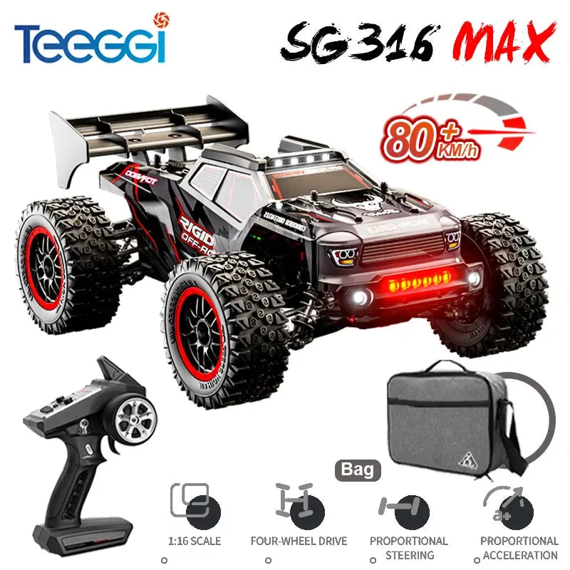 Random Recon ZLL SG316 MAX 1/16 Brushless RC Monster Truck 80KM/H High-Speed 4WD Off-Road Drift Racing Car LED Lights Toys - Random Recon