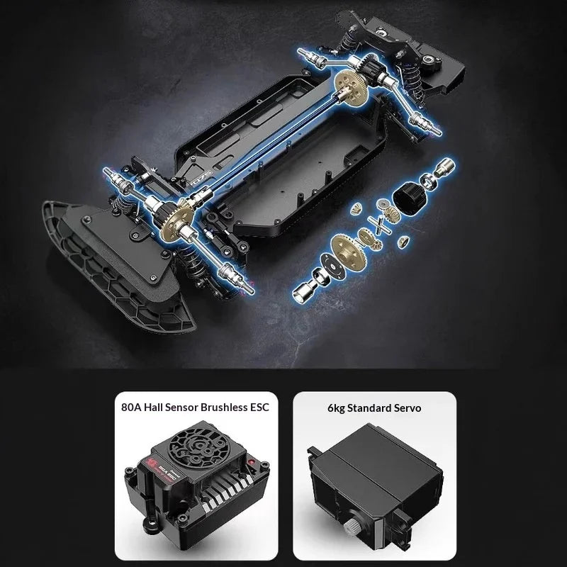 MJX 10303 Brushless Remote Control Rally Car 1/10 Scale High Speed Drift Off Road 80A Pc Material Citroen C3 Wrc For Adult