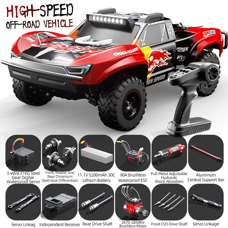 C8826 RC Cars 1:10 Scale Large Size 4WD All-Terrain Remote-Control Drift Racing Car Electric Off-Road Vehicle Professional Toys
