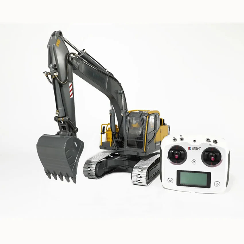 E010 Upgraded 1/14 Full Metal RC Excavator Alloy Construction Vehicle Electric Remote Control Engineering Truck Model Car Toy