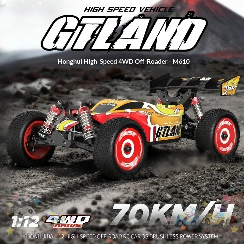Gtfans Rc Remote Control Car M610 1 To 12 Scale Brushless Four Wheel Drive High Speed Off Road Electric Buggy For Adult Hobby