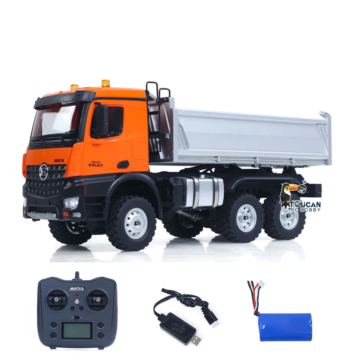 HUINA 1598 RC Dumper Truck 1/14 Scale RTR 2.4GHz Electric Remote Control Car Battery Light Outdoor Toy Model Birthday Gifts