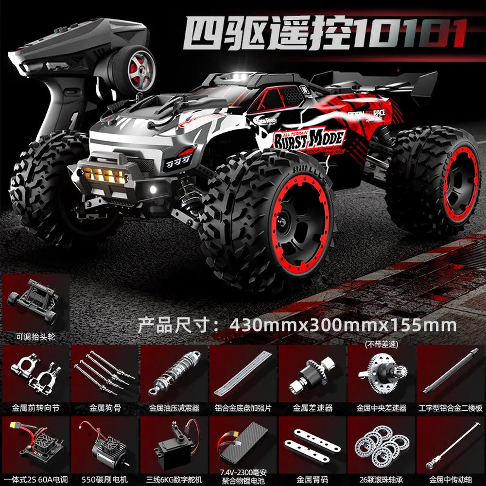 SCY10101 RC Car 1/10 Full Scale 4WD High-Speed Remote Control Toy Brushed Off-Road Climbing Racing Modle Car For Adult Gift