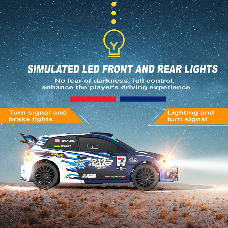 ZD RX12 1:12 RC Remote Control Rally Car 6-Channel 70KM/H Electric High-Speed Brushless 4WD Racing Car Remote Control Car RTR