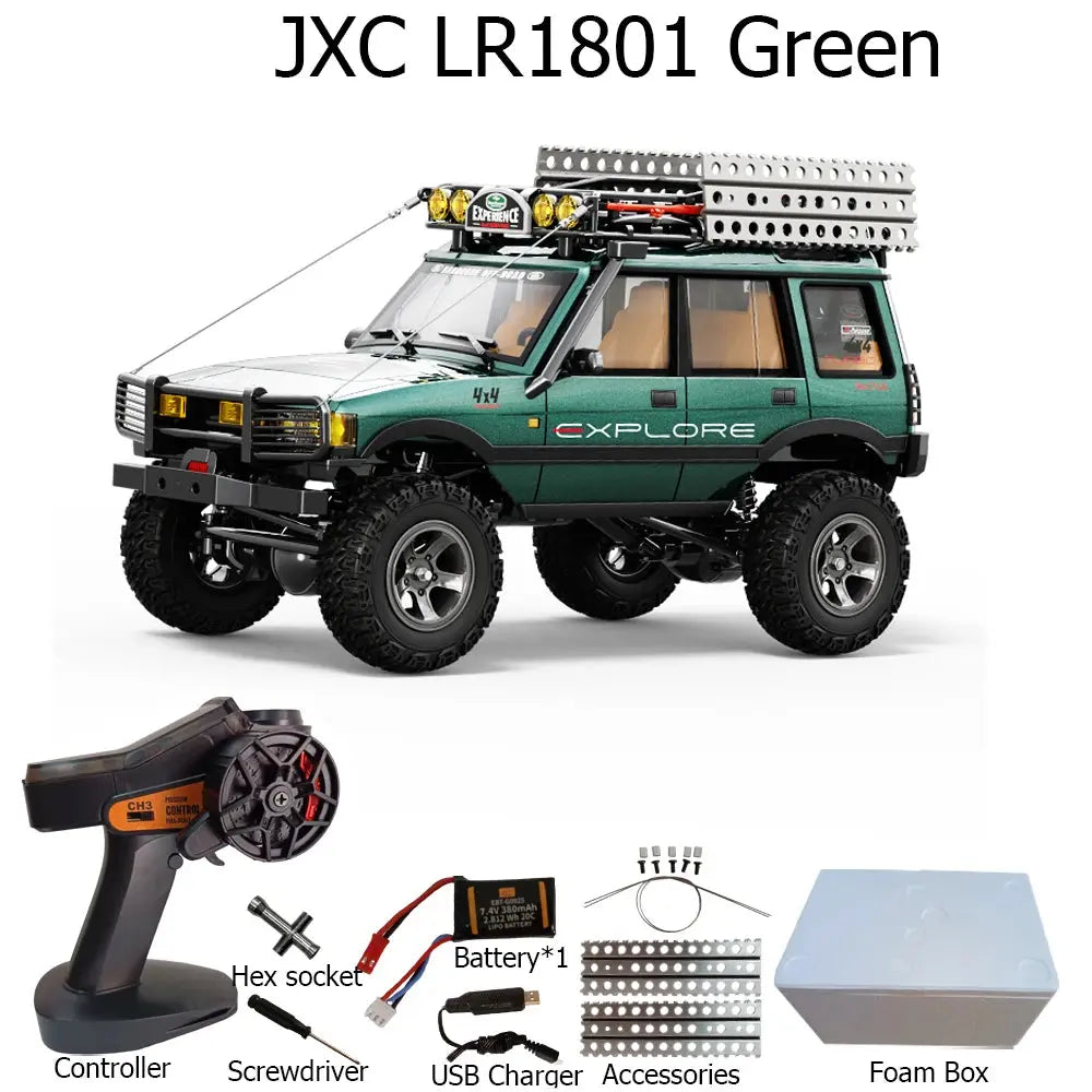 JXC LR1801 1/18  RC Car 4WD 2.4G Remote Control Car Full Proportion Dual Speed Simulation LED Climbing Off-road RC Toy As Gift Random Recon - Random Recon