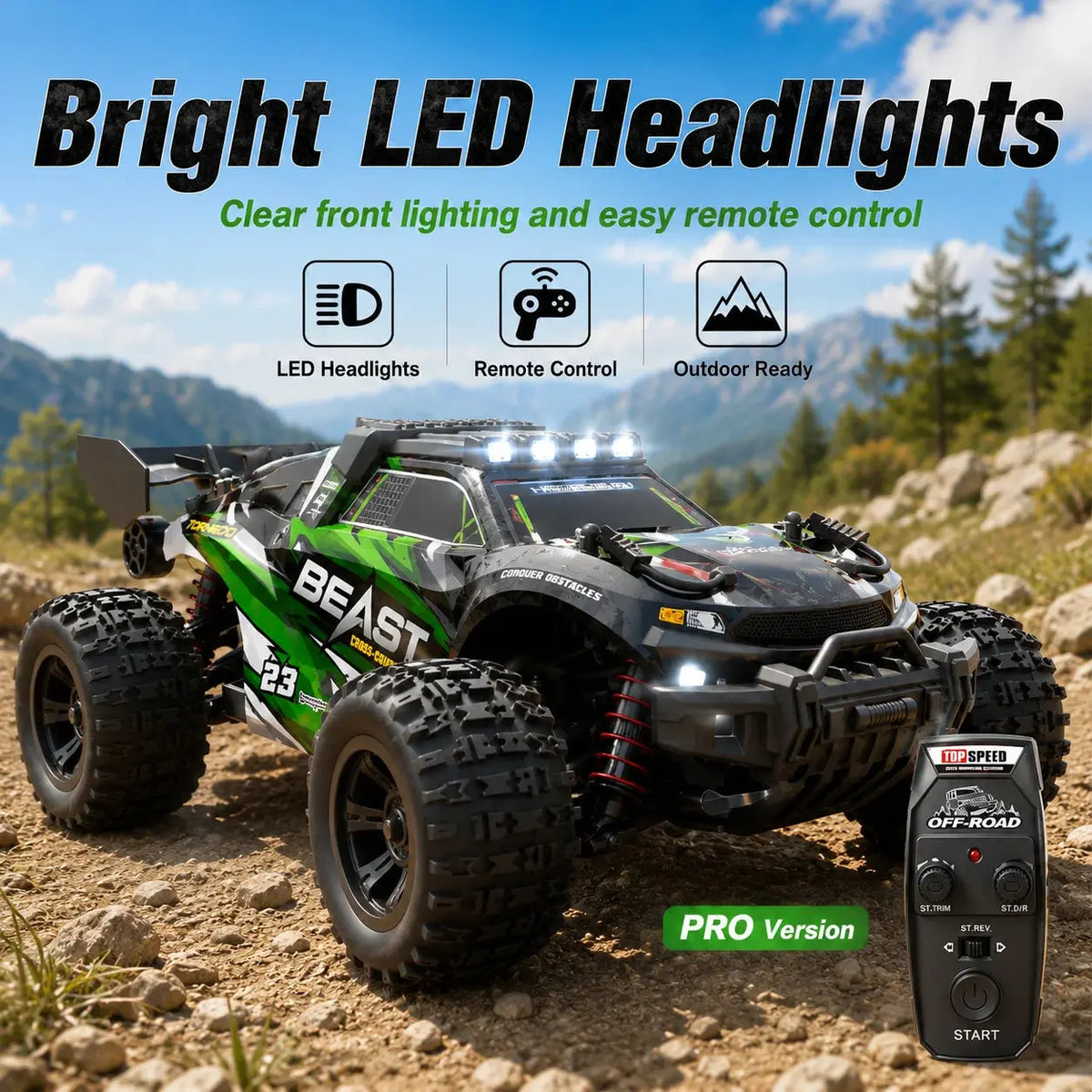 ZNLYRION 1:18 Scale 4-Wheel Drive RC Off-Road Car 35km/h All Terrain Racing Buggy Metal Bottom Plate Independent Suspension RC Toy For Adults Kids Random Recon