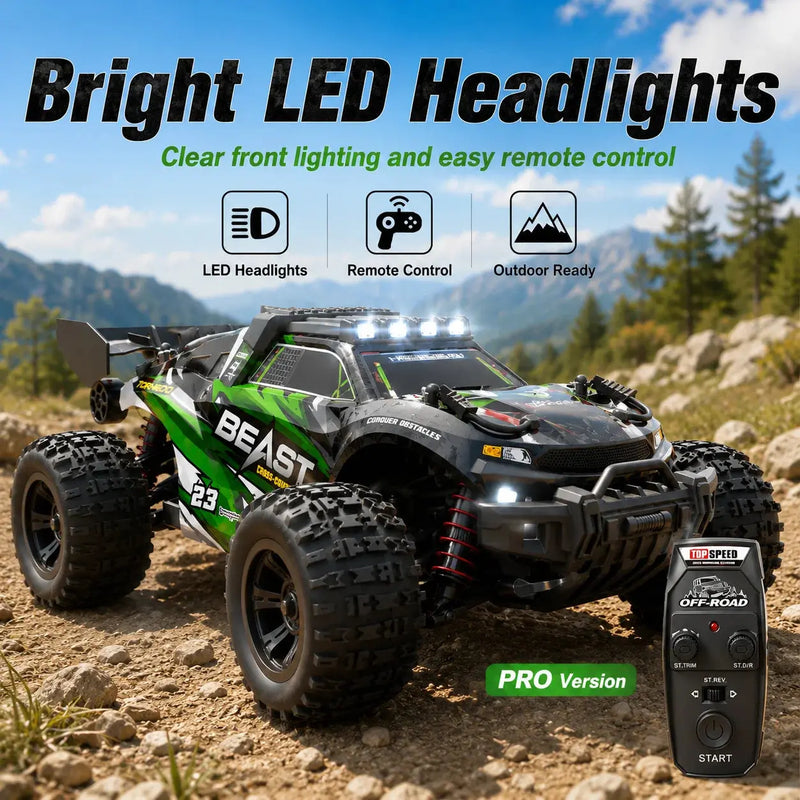 ZNLYRION 1:18 Scale 4-Wheel Drive RC Off-Road Car 35km/h All Terrain Racing Buggy Metal Bottom Plate Independent Suspension RC Toy For Adults Kids Random Recon