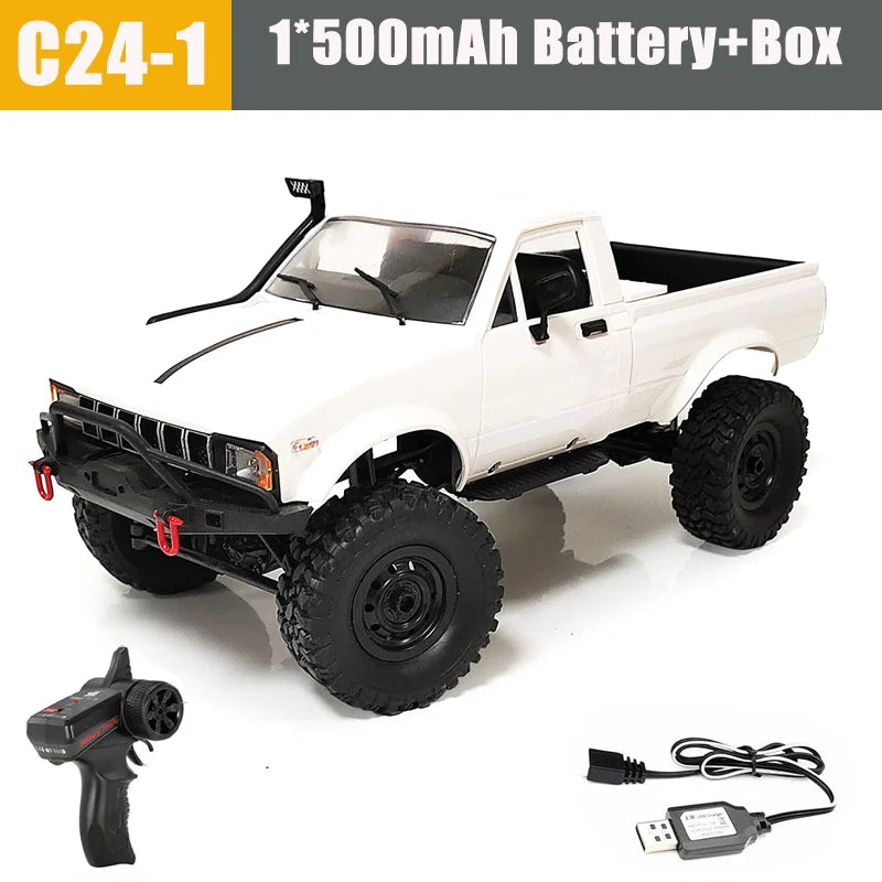 WPL C24-1 1:16 2.4G 4WD Full Proportional RC Truck Off Road Rock Crawler Remote Control Climbing Vehicle Model Toy Gift For Boys