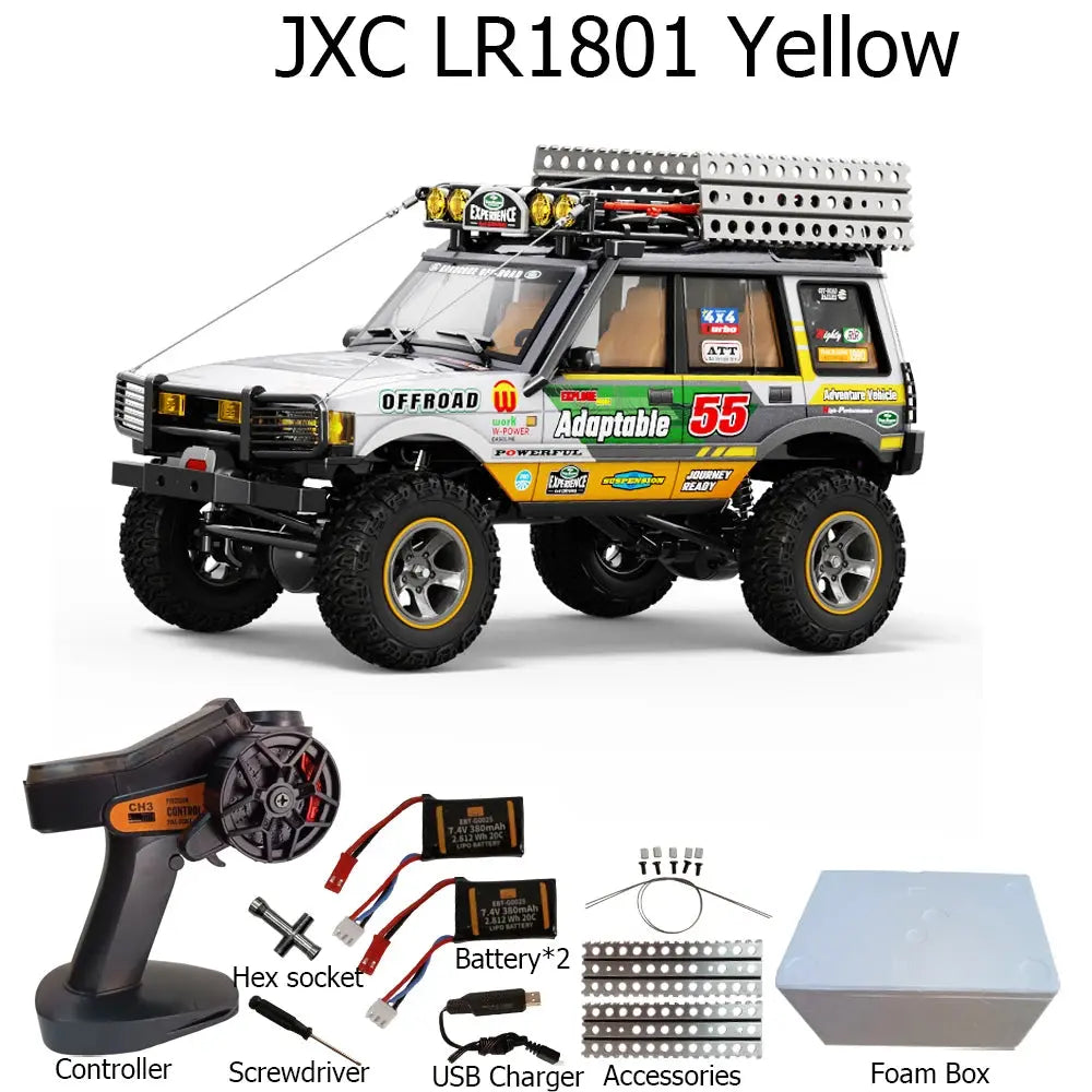 JXC LR1801 1/18  RC Car 4WD 2.4G Remote Control Car Full Proportion Dual Speed Simulation LED Climbing Off-road RC Toy As Gift Random Recon - Random Recon