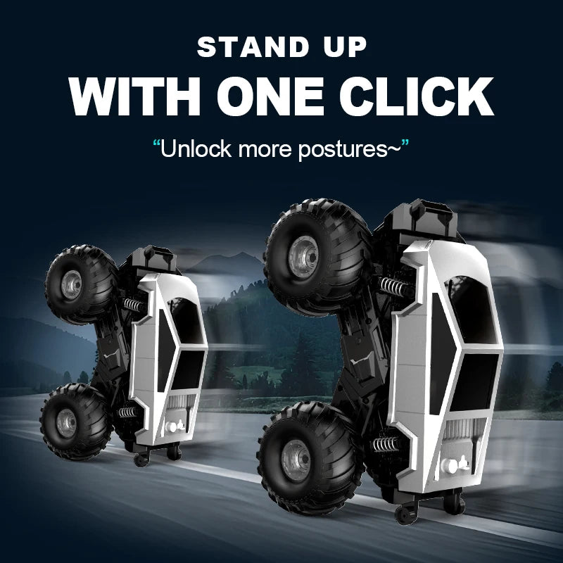 2.4GHz Remote Control Amphibious Off-Road Vehicle 360° Rotation Big Wheel RC Car High Capacity Battery Waterproof Toy for Kids