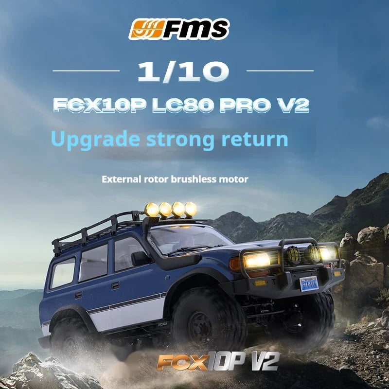 FMS 1/10 FCX10 FCX18 LC80 PRO Land Cruiser Brushless RC Crawler 4WD Brushless LC80 Simulation Crossing Climbing Car Model