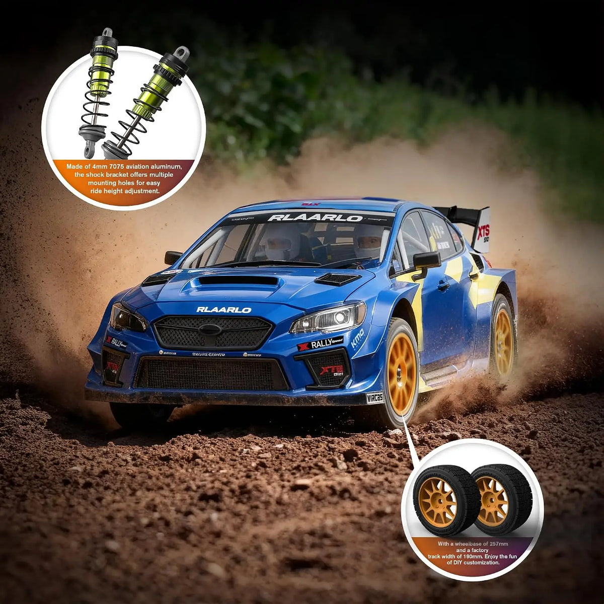 1/10 Scale Brushless RC Car 4WD RTR 40+ MPH Carbon Fiber Gyro Waterproof 80A ESC 3S Li Battery Compatible for Ages 14+