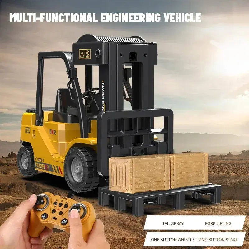 2.4G RC Radio Control Forklift Car Truck Electric Toy Engineering Vehicle Model Children Christmas Kids Boys Gifts Outdoor Toys Random Recon
