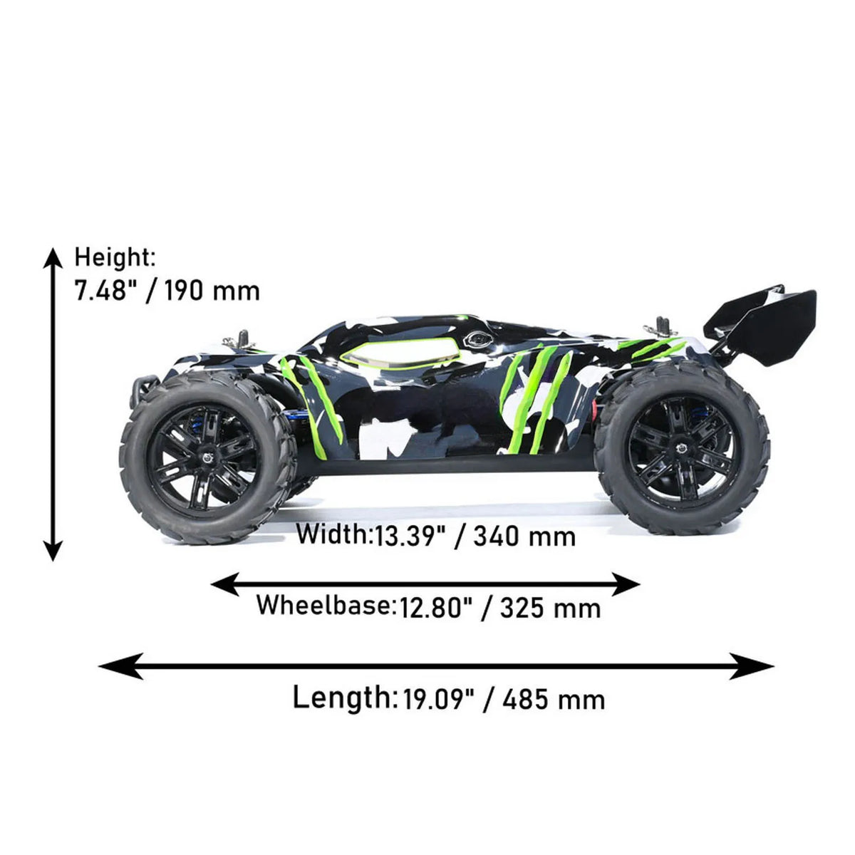 1:8 60-70KM/H High Speed VRX RH818 RC Car Radio Controlled Electric Racing Truck 4WD Model Vehicle PVC Body Rear Wing Hobby Toy