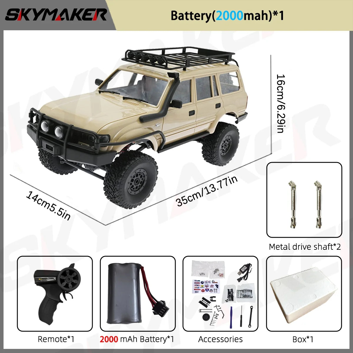 WPL C54 C54-1 1/16 RC Car LC80 Model 2.4G 4WD Off Road Remote Control LED Climbing RC Truck Electric Toy Car Gift for Boy