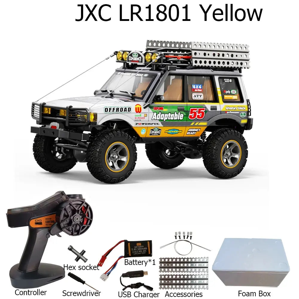 JXC LR1801 1/18  RC Car 4WD 2.4G Remote Control Car Full Proportion Dual Speed Simulation LED Climbing Off-road RC Toy As Gift Random Recon - Random Recon