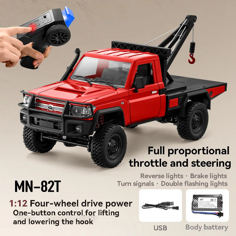 1:12 MN82T Rc Car Skymaker Retro Full-scale Simulation LC79 RTR 2.4g 4WD 280 Motor Remote Control RC Truck Model Car Toy