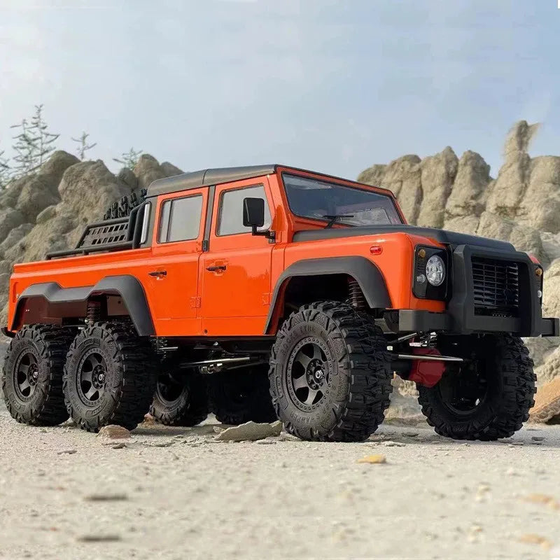AXX6 1:10 6x6 RC Crawler Truck 6WD Off-Road Rock Climbing Car, 2-Speed Gearbox, Differential Lock, Portal Axles Simulation Model