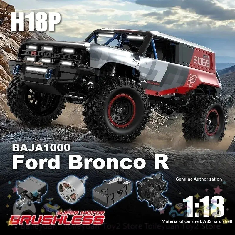 In Stock MJX H18P RC Remote Control Car Bronco 1：18 Scale Brushless 4WD Off Road Climbing Crawler ABS Hard Shell For Adult Hobby Random Recon