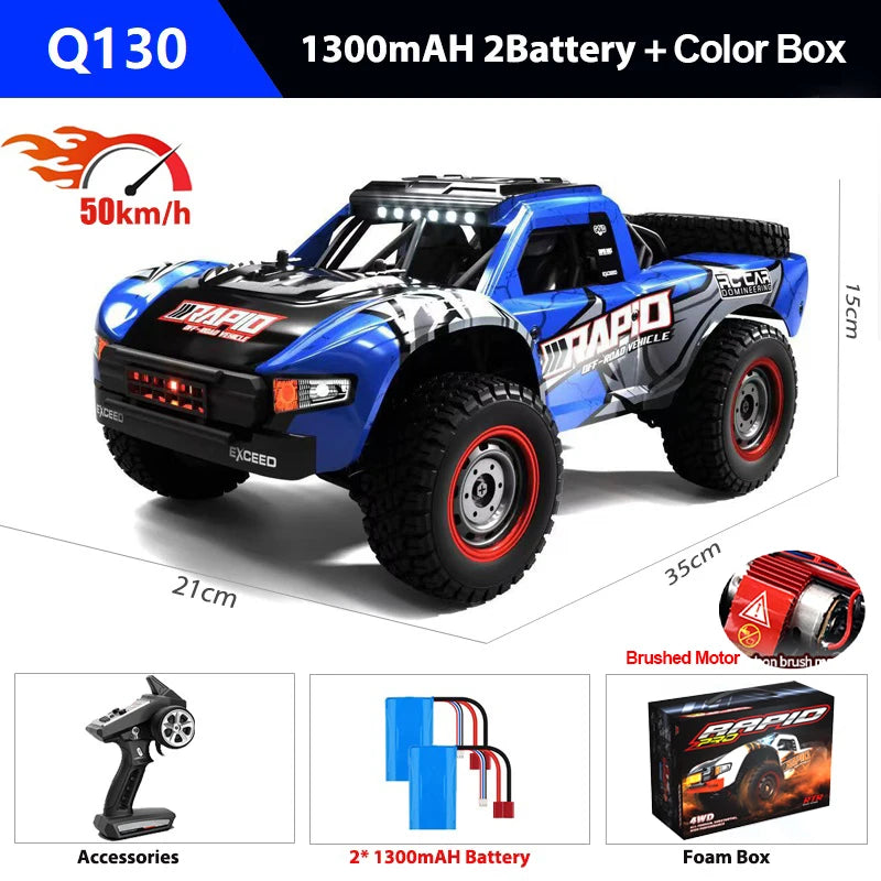 1/14 4WD RC Car 50KM/H High Speed Drift Pickup 2.4G Off-road Brushed Remote Control Vehicle Truck Model Adults Toys