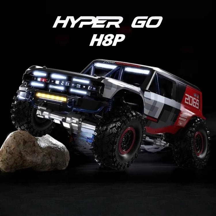 MJX H8H 1/8 Brushless RC Rock Crawler 4WD 8CH Transmitter LED Lights Rechargeable All Terrain Professional Remote Control Car