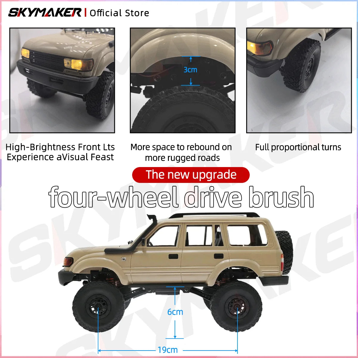 WPL C54 C54-1 1/16 RC Car LC80 Model 2.4G 4WD Off Road Remote Control LED Climbing RC Truck Electric Toy Car Gift for Boy