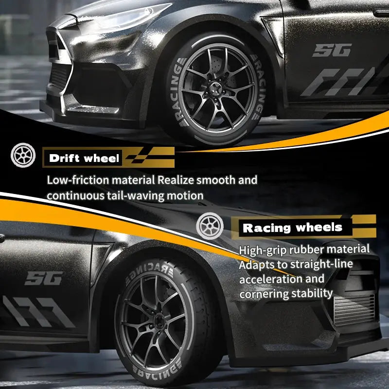 1/24 4WD RC Drift Car - 2.4G, LED Lights, Replaceable Tires, RTR Random Recon