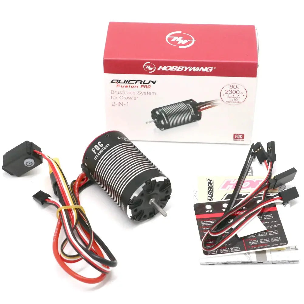 Hobbywing QuicRun Fusion Pro 540 2300KV Motor with Built-In 60A ESC Random Recon