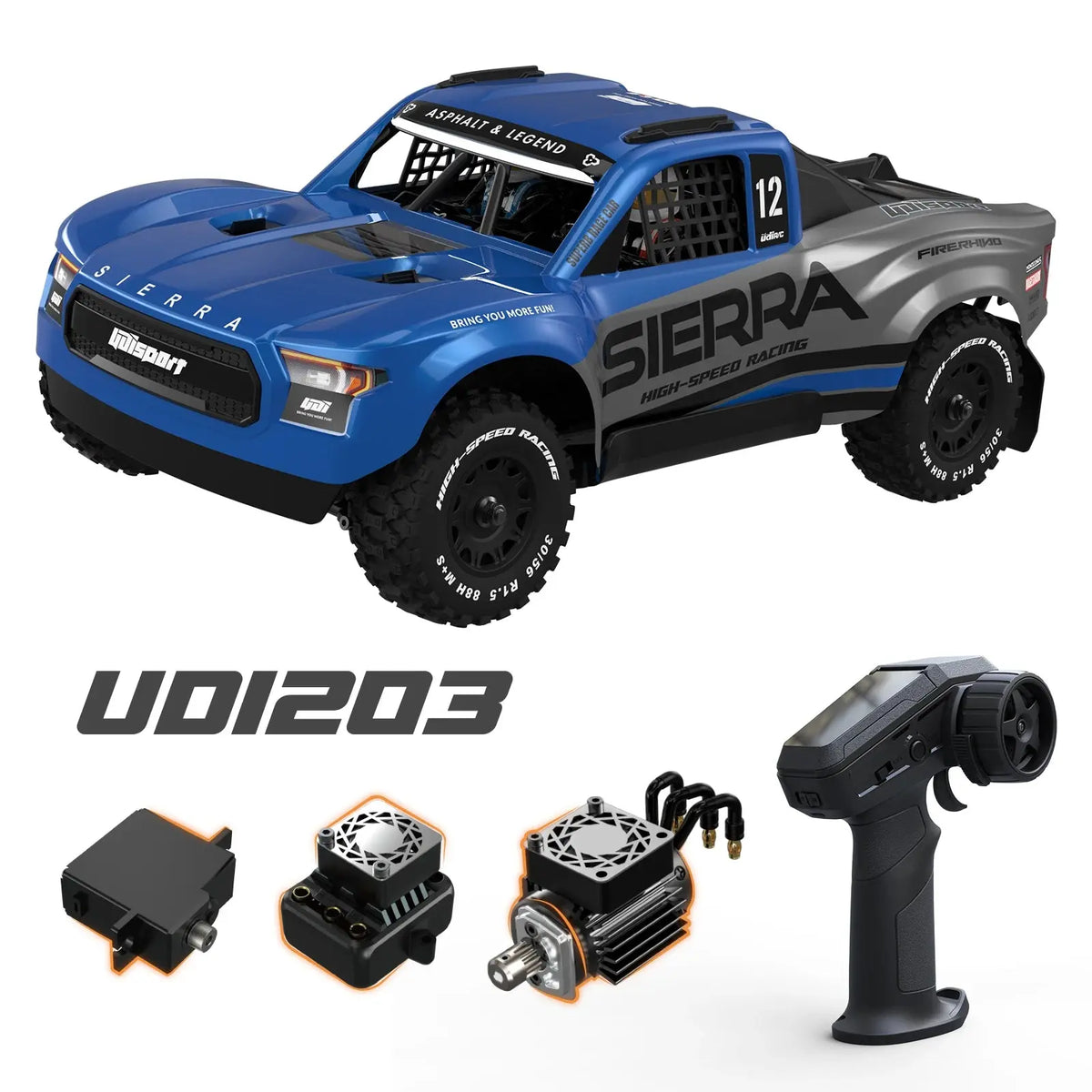 UDIRC 1203PRO 1/12 RC Short Course Truck - 3S Brushless 4WD RTR with Gyro Random Recon